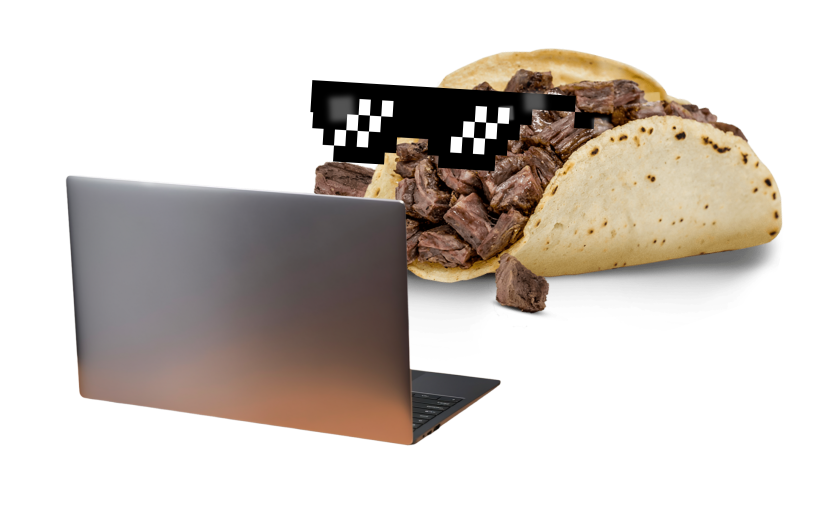 Taco con laptop